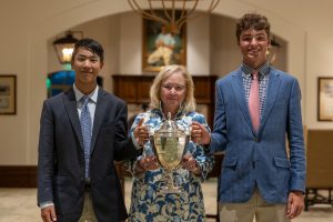 golfer holding trophy